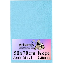 Açık Mavi Keçe 50x70 Cm 2.0 Mm 1 Adet Renkli Hobi Keçesi Elişi Keçesi Anasınıfı Kreş Okul Öncesi