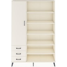 Arges Dolap 9 Raflı 3 Çekmeceli 3 Kapaklı 132x30x195 Aytaşı-a... Aytaşı