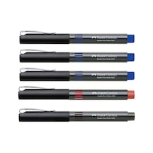 Faber-castell 5405 Roller Kalem 0.5 Mm Iğne Uçlu 3 Mavi 1 Kırmızı 1 Siyah Mavi