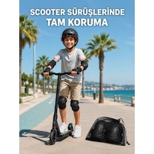 Çocuk Kaykay Paten Scooter Bisiklet Koruyucu Dizlik Seti 2 Adet Siyah