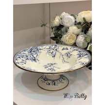 Miss Betty Blue Life Emaye Ayaklı Meyvelik 30 Cm