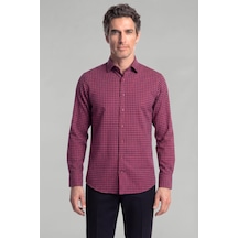 Bisse Regular Fit Flanel Mini Kareli Pamuk Kırmızı Erkek Gömlek Gmfln0122300203 D24