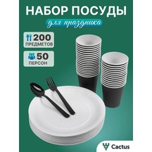 Cactus Parti İçin Tek Kullanımlık Tabak Çatal Bıçak Takımı Piknik Seti 234610434 100 adet