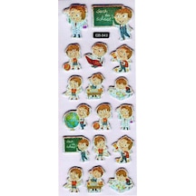 Sticker Kabartmalı Sticker Defter Planlayıcı Etiket Cb543 16x7 Cm- Okul Çocuk Eğitim Çok Renkli