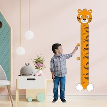 Kaplan Temalı Çocuk Boy Ölçer Duvar Stickerı Sevimli Hayvan Figürlü Yükseklik Cetveli &