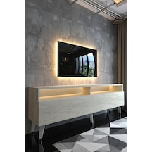 Resital Ledli Tv Sehpası - Led Işıklı - Traverten - W9016-8