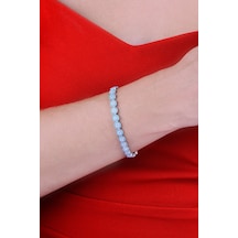 Papatya Silver 925 Ayar Gümüş Sıralı Yuvarlak Firuze Taşlı Bileklik