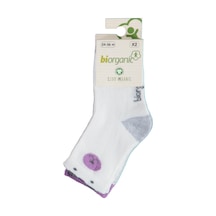Bibaby Biorganic Cute Bear 2'li Çorap 68378 Lila 001