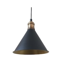 Dylight Retro Metal Siyah İçi Gold Dekoratif Tekli Rustik Sarkıt Avize Çap:17 Cm Beyaz