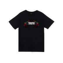 Truth Baskılı Unisex %100 Pamuk Siyah T-shirt SIYAH