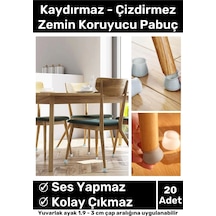 Premium Kaydırmaz Çizdirmez Mobilya Masa Sandalye Zemin Koruyucu Silikon Pabuç Ayak Kılıf 24 Adet