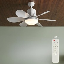 2ın1 Goes Led Işık Ve Fan Sessiz 3 Renk Modu Ve 3 Hız Modu Kumandalı Tavan Vantilatörlü Led Ampul Enerji Sınıfı A 01G Taba