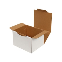 12,5x10,5x8cm Kutu - Kilitli Kutu - 0,4 Desi Kutu - Beyaz - 10 Adet 12,5 X 10,5 X 8 Beyaz