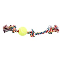 Pawise Üç Düğümlü ve Tenis Toplu İpli Köpek Oyuncağı 13 x 7 x 2 CM