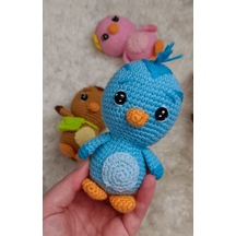 Katuriler Minik Mavi Kuş Amigurumi Örme Oyuncak Sülün Katuri Oyun