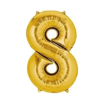Gold Folyo Balon Rakam 8 40inç 100cm Sarı