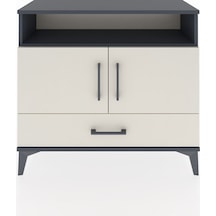 Arges Şifonyer 3 Raflı Tek Çekmeceli 2 Kapaklı 88x30x80 Antrasit-aytaşı Antrasit