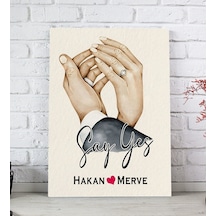 Bk Gift Kişiye Özel Sevgili El Ele Tasarımlı Kanvas Tablo-4 20x30 , Sevgiliye Hediye, Sevgililer Günü Hediyesi Kobitmeyencom33680 Bk Gift