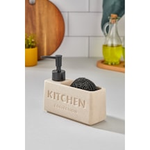 Cooker 430 Ml Seramik Süngerlikli Sıvı Sabunluk Ckr3887 Bej
