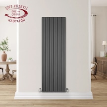 1500mm x 475mm Yüksek Isı Kapasiteli Dekoratif Amber Dikey Aluminyum Antrasit Radyatör