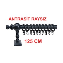 Antrasit Raysız Ahşap Rustik Perde Askısı Rustik Borusu 125 Cm