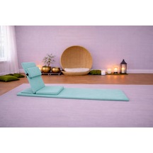 Backjack Meditasyon Sandalyesi Destekli Yer Minderi + 60x180 Kumaş Mat - Backjack 3xl Mat+backjack İkili Set Su Yeşili