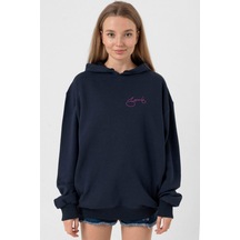 Blackpink Jennie Signature Lacivert Kadın 3ip Kapşonlu 001