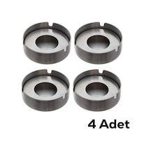 Porsima 4'lü Te-136 Paslanmaz Çelik Metal Kül Tablası - Kapaklı Rüzgar Geçirmez Küllük
