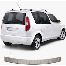 Skoda Roomstar Uyumlu 2007-2010 Krom Arka Tampon Üstü Koruma Paslanmaz Çelik