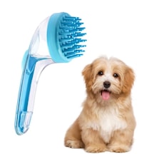 Gaman Kon Kedi Köpek Yıkama Fırçası Kedi Köpek Tarağı Şampuan Hazneli Mavi
