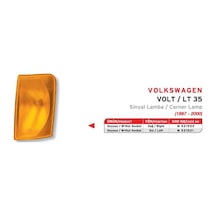 Sag On Sınyal Lambası Sarı-duysuz Volkswagen Lt 97-07 Sag On Sınyal Lambası Sarı-duysuz Volkswagen Lt 97-07