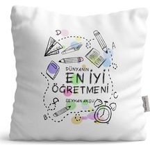 Kişiye Özel Dünyanın En Iyi Öğretmeni Dekoratif Yastık - 8