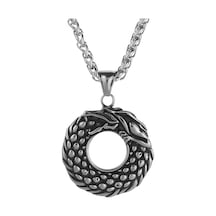 İskandinav Ejderha Dragon Paslanmaz Çelik Kolye Çok Renkli