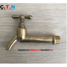 Çtn 1/2 Paslanmaz Sarı Bahçe Musluğu Uzun Bahçe Musluk 20mm