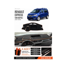 Renault Express Tam Kapalı 2021-2024 Uyumlu Torpido Örtüsü - Siyah-kahverengi - Re021