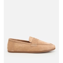 Hotiç Kadın Süet Deri Pudra Yumuşak Dokulu Klasik Loafer -