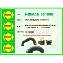 Neıman 331958-99 Hava Giriş Turbo Borusu Kangoo 2 2008 Ve Sonrası Clio 3 2005 Ve Sonrası Megane 2 02 08 Symbol 2008 Ve Sonrası Logan 06 Sandero 08 Duster 2010 Ve Sonrası 1.5 Dcı K9k 8200331958-1655600qam