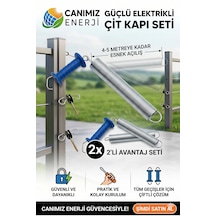 2'li Elektrikli Çit Kapı Seti 5m Çift Sıra Tel Uyumlu İzolasyonlu Yaylı Yerli Üretim