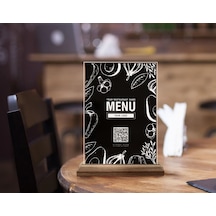 Bk Gift Restoran & Cafe & Barlara Özel Ahşap Standlı Pleksi Qr Kod Menü, Cafe&bar İçin Qr Kodlu Tabela, Qr Kodlu Masa Dekoru - 10 Adet-13