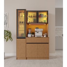 Bambu Midi Sol Vitrinli Komple Mdf Led Aydınlatmalı Kahve Köşesi Bambu Midi Sol Vitrinli Komple Mdf Led Aydınlatmalı Kahve Köşesi