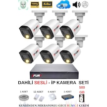 Fury Ip Güvenlik Kamera Seti 6 Kameralı Sesli 4mp Gece Renkli Su Geçirmez Ip5515s 500gb
