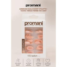 Airbrush Nails Short Stiletto - Takma Tırnak Pembe 100 Adet