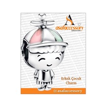 Erkek Çocuk Charm Gümüş Kaplama