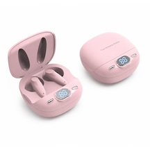 Pembe Bluetooth Kulaklık Android İphone Uyumlu Led Göstergeli Slikonsuz