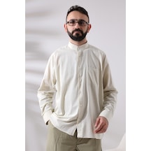 Krem Erkek Bol Kesim Tek Cepli Hakim Yaka Hac Ve Umre Keten Gömlek 001 Krem Erkek Bol Kesim Tek Cepli Hakim Yaka Hac Ve Umre Keten Gömlek 001