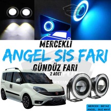 Fiat Doblo D4 2015-2021 Uyumlu Üniversal Mercekli Angel Sis Farı Metal Su Geçirmez 76 Mm Buz Halkalı Gündüz Farı Sis Farı 54968160