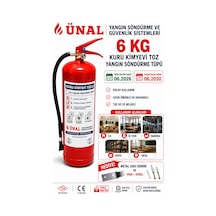 6 Kg Yangın Söndürme Tüpü Kuru Kimyevi Toz 06.2026 Üretim 06.2030 Terkar Dolum Metal Askı