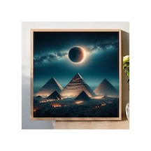 5d Elmas Boyama Seti - Mısır Piramitleri Samanyolu Gece Gökyüzü Yuvarlak Taşlı Dıy30x30 Cm
