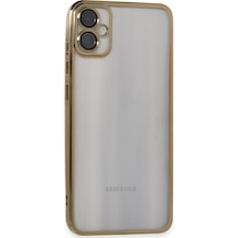 Samsung Uyumlu Galaxy A05 Kılıf Kamera Korumalı Lensli Silikon Altın