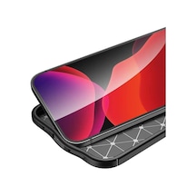 15 Pro Max İle Uyumlu Deri Silikon Yüzeyli Silikon Kılıf Niss Silikon Deri Soft Ultra Slim Fit Kılıf Lacivert